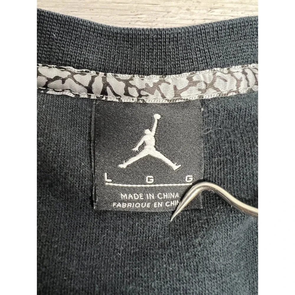 Retro Air Jordan Crew Neck Sweatshirt‎ Size Large Black STAINED